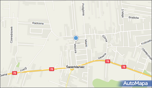 Świerklaniec, Przytulna, mapa Świerklaniec