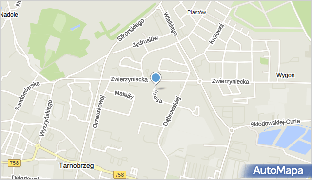 Tarnobrzeg, Prusa Bolesława, mapa Tarnobrzegu