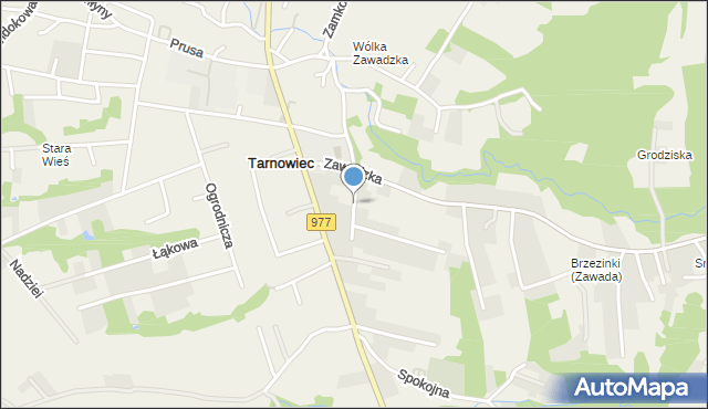 Tarnowiec gmina Tarnów, Przyczki, mapa Tarnowiec gmina Tarnów