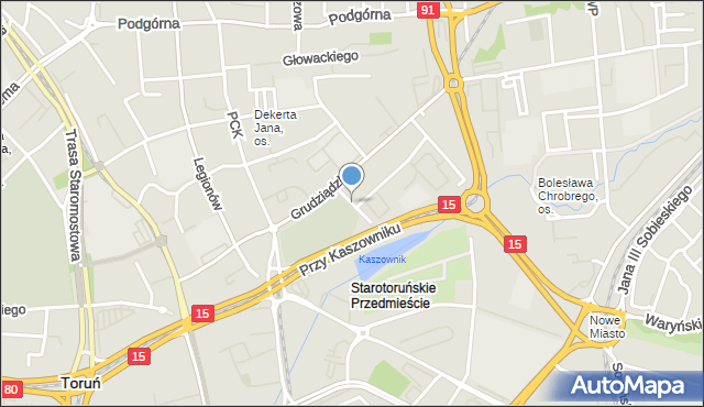 Toruń, Przy Rynku Wełnianym, mapa Torunia