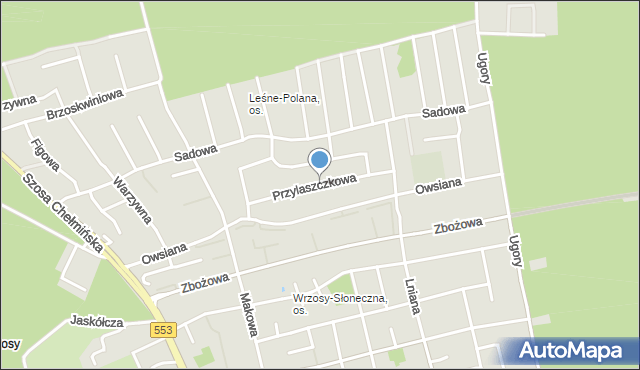 Toruń, Przylaszczkowa, mapa Torunia