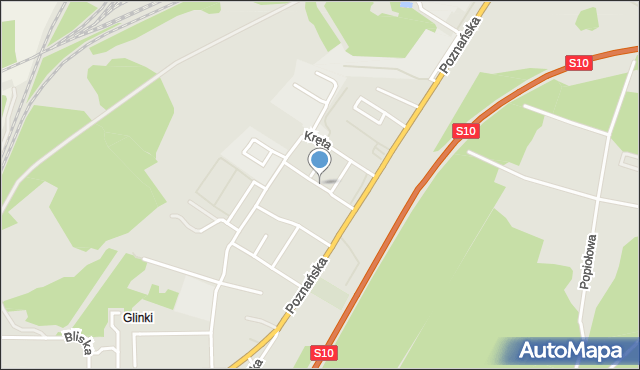 Toruń, Przytulna, mapa Torunia