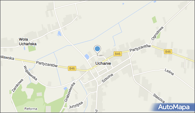 Uchanie, Przemysłowa, mapa Uchanie