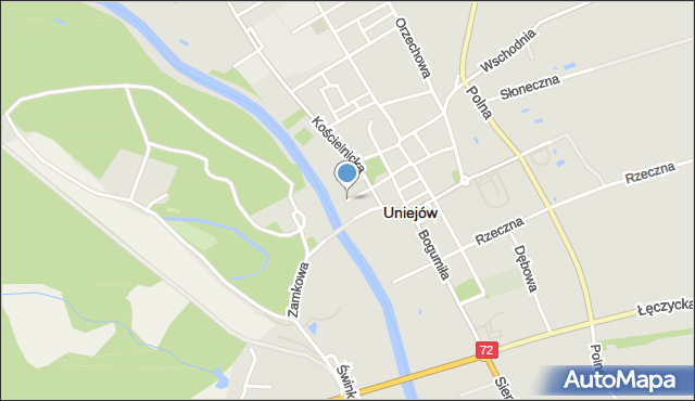 Uniejów, Przechodnia, mapa Uniejów