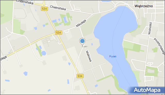 Wąbrzeźno, Przejazdowa, mapa Wąbrzeźno