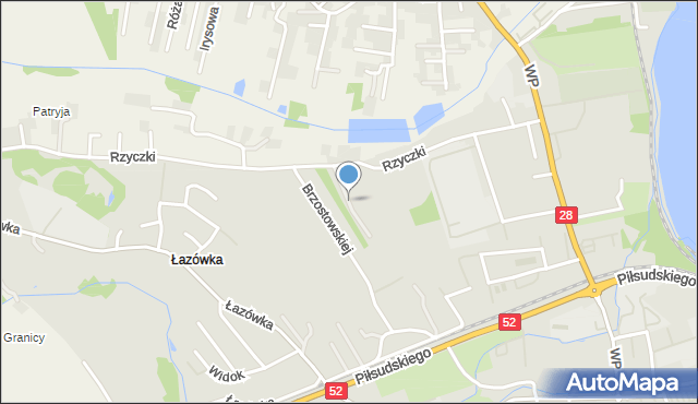 Wadowice, Promienna, mapa Wadowice