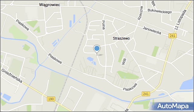 Wągrowiec, Przybyszewskiego Stanisława, mapa Wągrowiec