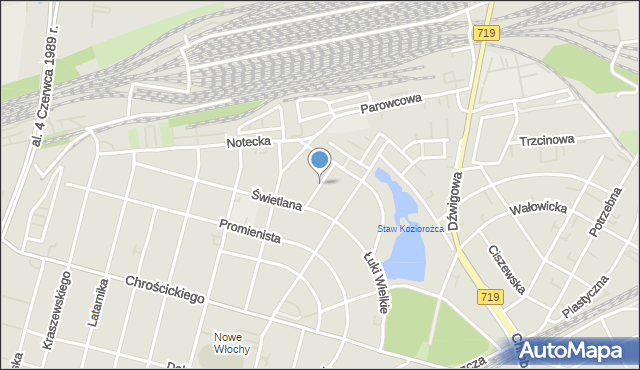 Warszawa, Przednia, mapa Warszawy