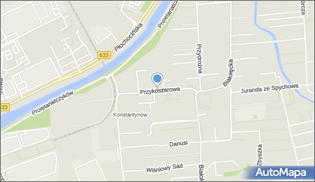 Warszawa, Przykoszarowa, mapa Warszawy