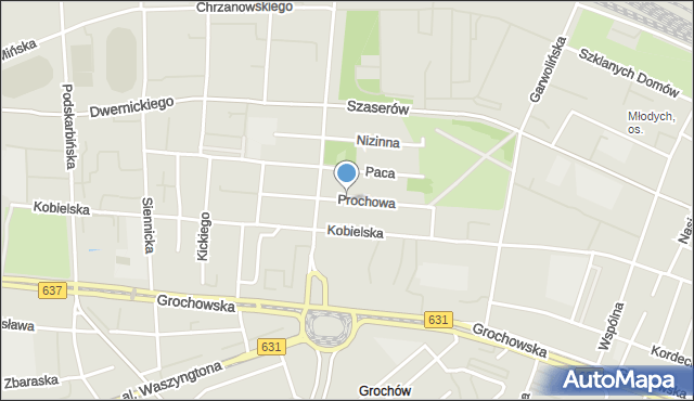 Warszawa, Prochowa, mapa Warszawy