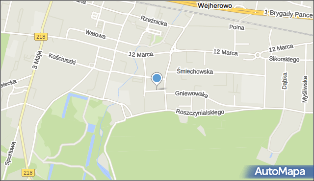 Wejherowo, Przebendowskiego, mapa Wejherowo