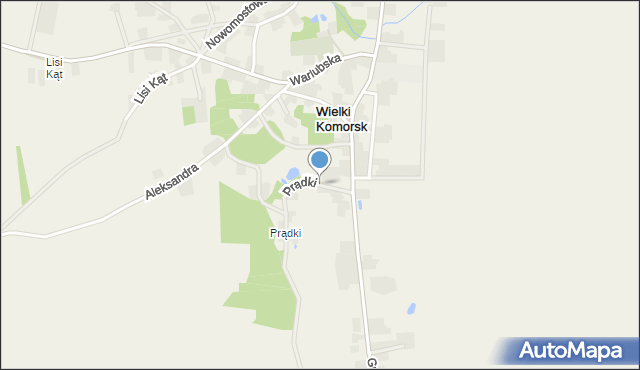 Wielki Komorsk, Prądki, mapa Wielki Komorsk