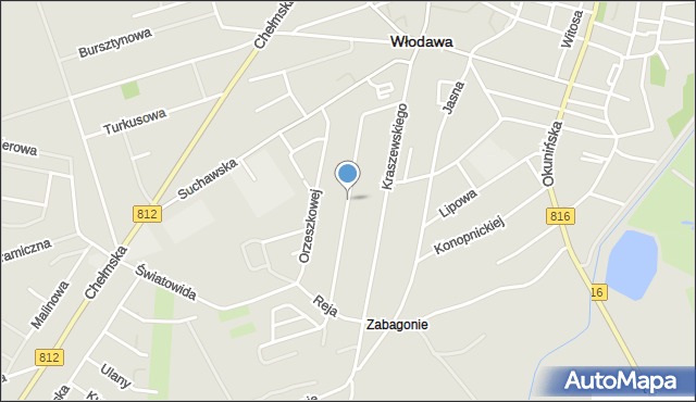 Włodawa, Prusa Bolesława, mapa Włodawa