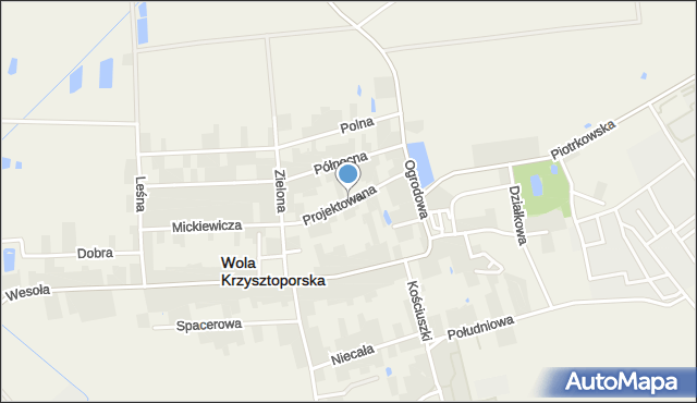 Wola Krzysztoporska, Projektowana, mapa Wola Krzysztoporska