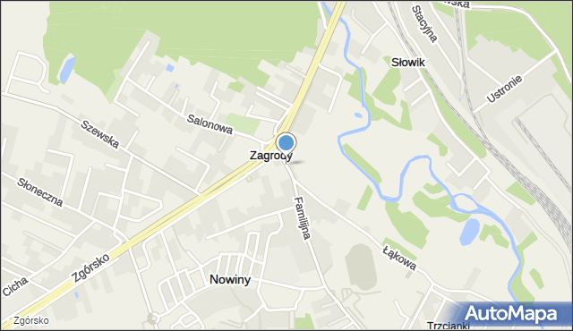 Zagrody gmina Nowiny, Przemysłowa, mapa Zagrody gmina Nowiny