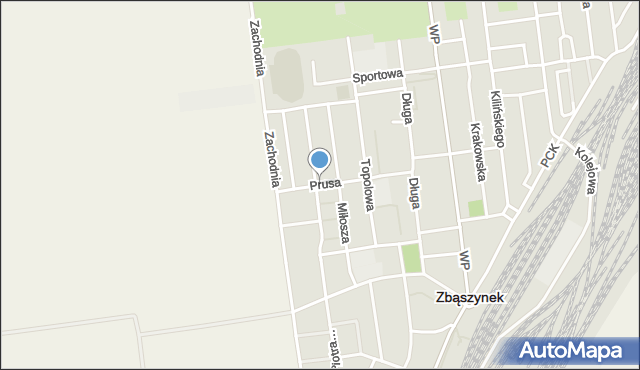 Zbąszynek, Prusa Bolesława, mapa Zbąszynek