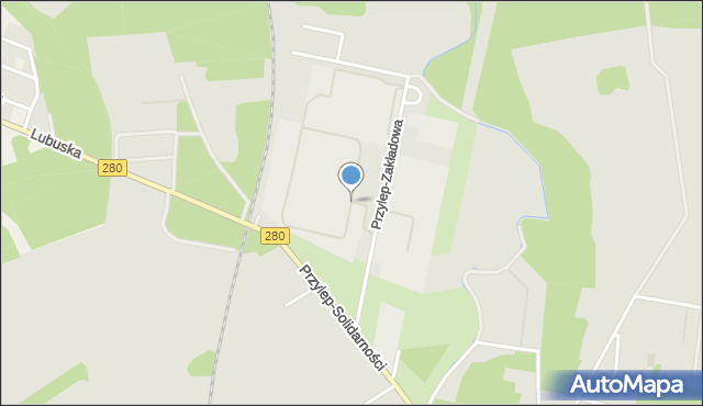 Zielona Góra, Przylep-Zakładowa, mapa Zielona Góra