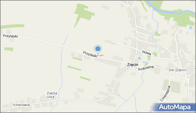 Zręcin, Przylaski, mapa Zręcin