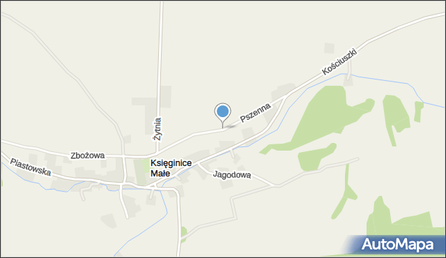 Księginice Małe, Pszenna, mapa Księginice Małe