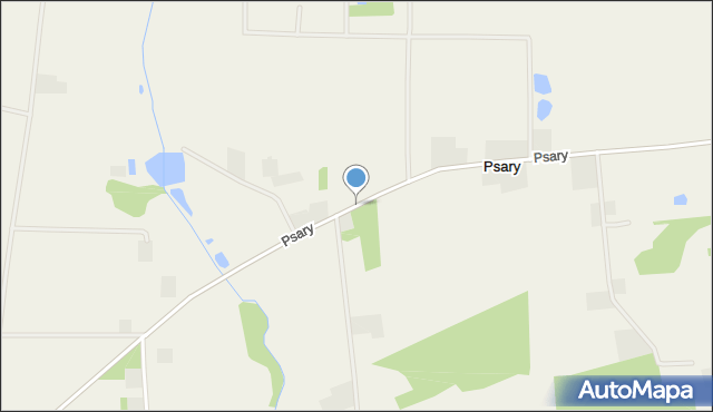 Psary gmina Dalików, Psary, mapa Psary gmina Dalików