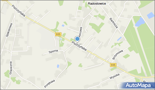 Radostowice, Pszczyńska, mapa Radostowice