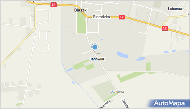 Błaszki, Pułaskiego, mapa Błaszki