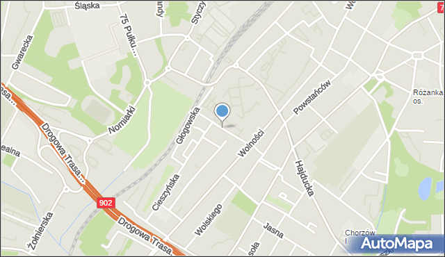 Chorzów, Pułaskiego Kazimierza, gen., mapa Chorzów