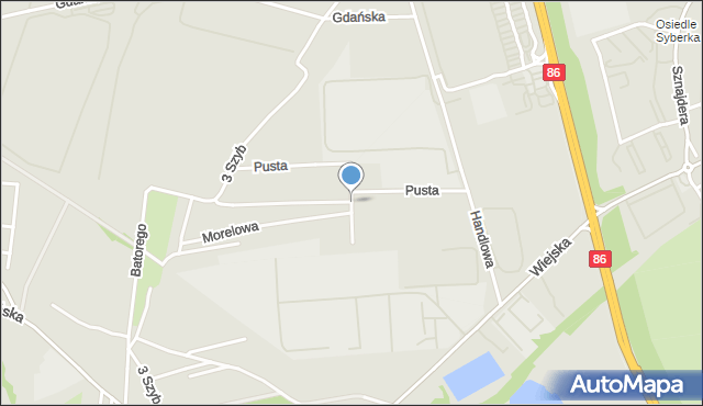 Czeladź, Pusta, mapa Czeladź