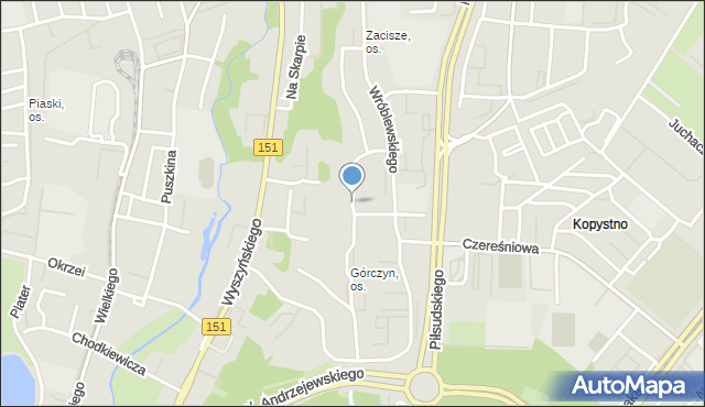 Gorzów Wielkopolski, Pułaskiego Kazimierza, gen., mapa Gorzów Wielkopolski