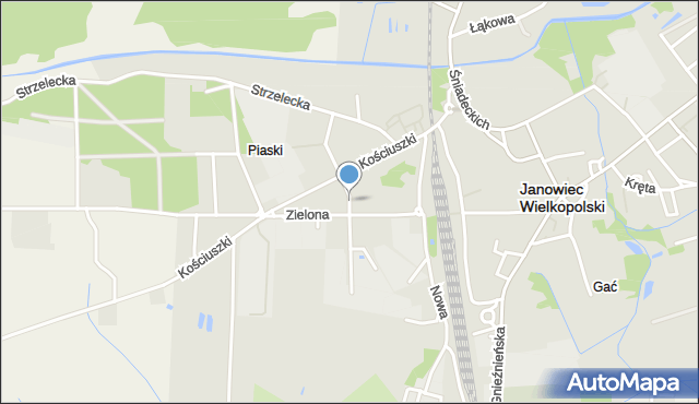 Janowiec Wielkopolski, Pułaskiego, mapa Janowiec Wielkopolski