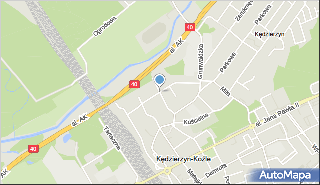 Kędzierzyn-Koźle, Pułaskiego Kazimierza, gen., mapa Kędzierzyna-Koźle