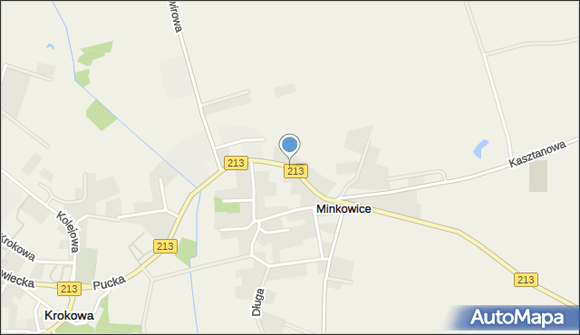 Minkowice gmina Krokowa, Pucka, mapa Minkowice gmina Krokowa