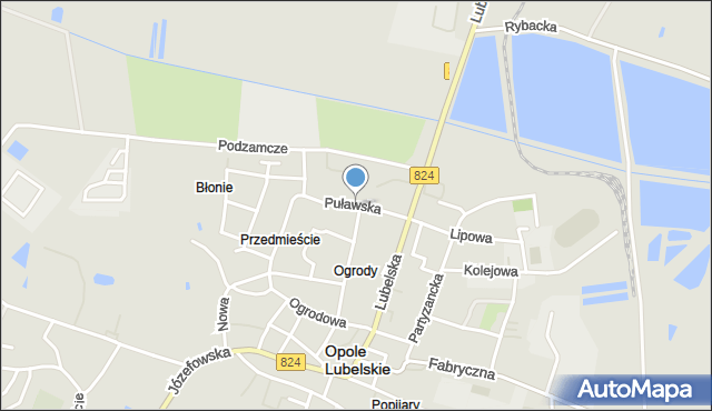 Opole Lubelskie, Puławska, mapa Opole Lubelskie