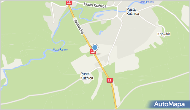 Pusta Kuźnica, Pusta Kuźnica, mapa Pusta Kuźnica