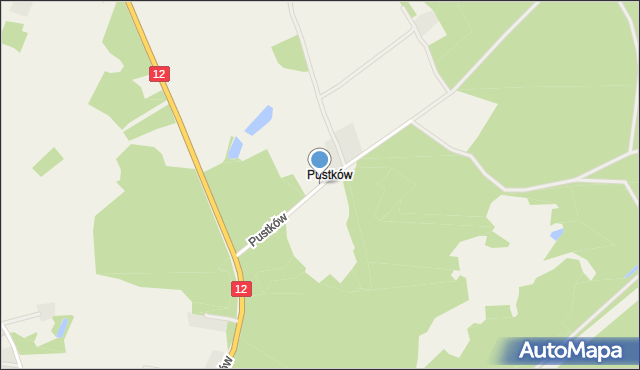 Pustków gmina Trzebiel, Pustków, mapa Pustków gmina Trzebiel