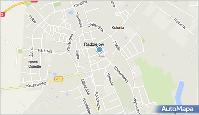 Radziejów, Pułaskiego, mapa Radziejów