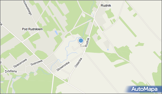 Rudnik gmina Osieck, Puchacza, mapa Rudnik gmina Osieck