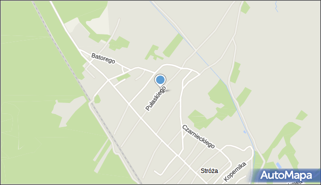 Rudnik nad Sanem, Pułaskiego Kazimierza, gen., mapa Rudnik nad Sanem