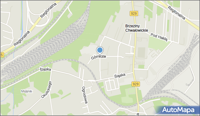 Rybnik, Pukowca Józefa, hm., mapa Rybnika