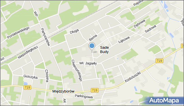 Sade Budy, Pułaskiego, mapa Sade Budy