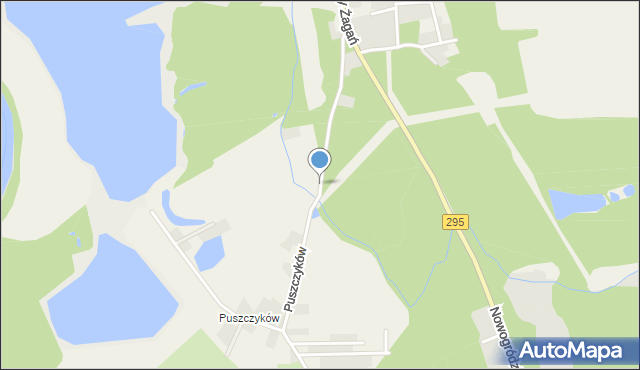 Stary Żagań, Puszczyków, mapa Stary Żagań