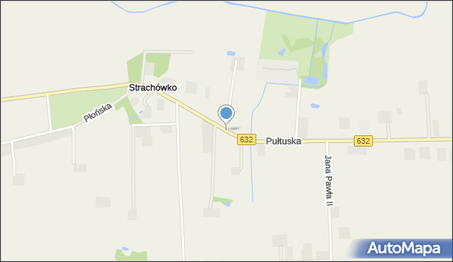 Strachówko, Pułtuska, mapa Strachówko