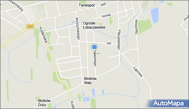 Terespol powiat bialski, Pułaskiego Kazimierza, gen., mapa Terespol powiat bialski