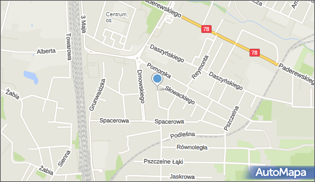 Zawiercie, Pułaskiego Kazimierza, gen., mapa Zawiercie