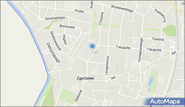 Zgorzelec, Pułaskiego Kazimierza, gen., mapa Zgorzelec