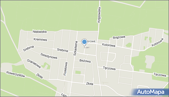 Zielona Góra, Purpurowa, mapa Zielona Góra