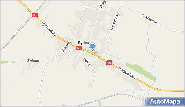 Bycina, Pyskowicka, mapa Bycina