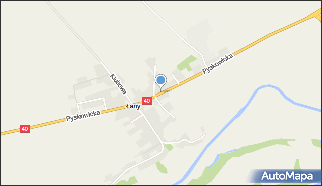 Łany gmina Rudziniec, Pyskowicka, mapa Łany gmina Rudziniec