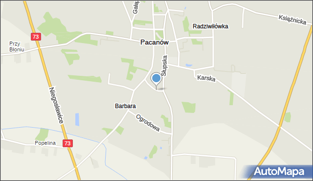 Pacanów powiat buski, Pytko Stanisława, prof., mapa Pacanów powiat buski