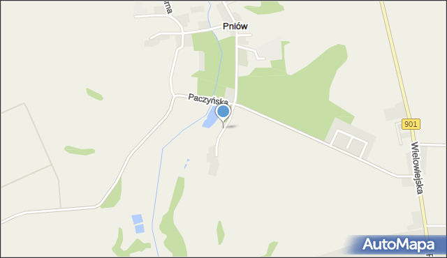 Pniów gmina Toszek, Pyskowicka, mapa Pniów gmina Toszek